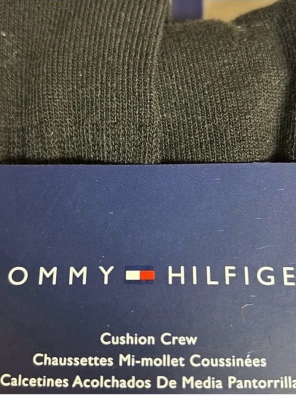 New Tommy Hilfiger Socks Men’s 5 Pairs Black Cushion Crew Socks Athletic Casual